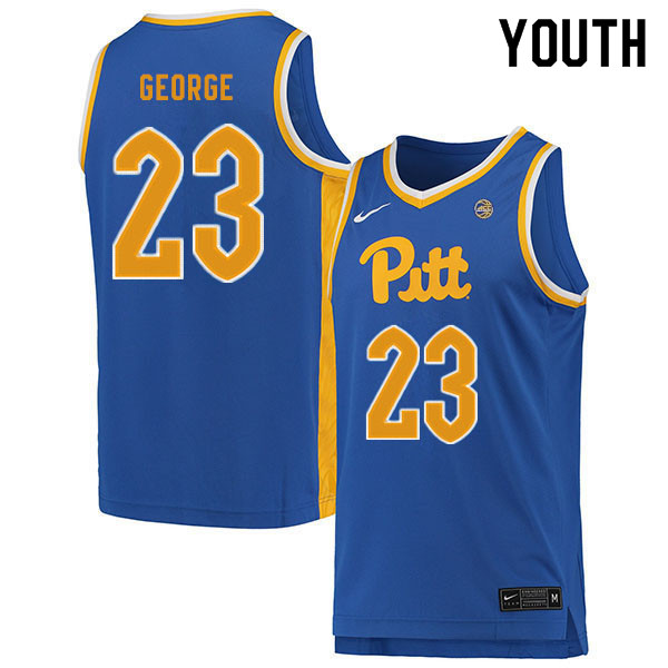 Youth #23 Samson George Pitt Panthers College Basketball Jerseys Sale-Blue
